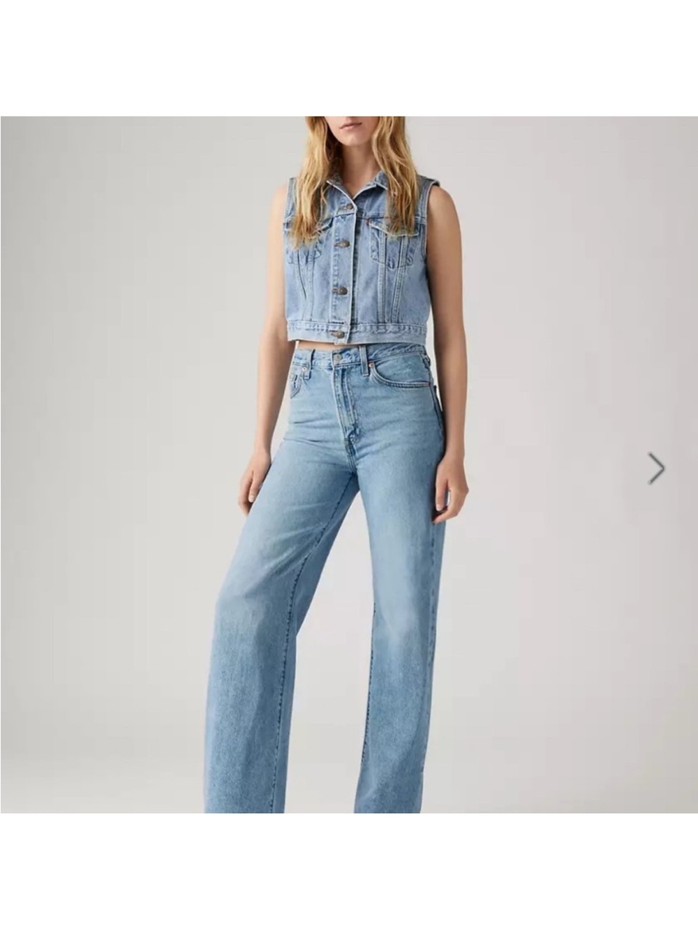 Levi's Light Blue High-Rise Ribcage Wide Leg Jeans
